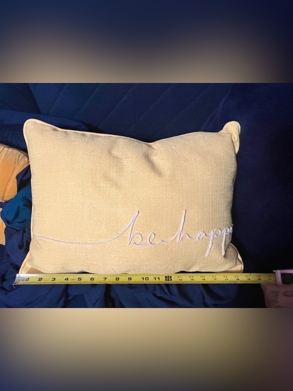 Be Happy Yellow Decorative Throw Pillow Pair (2 pillows)
